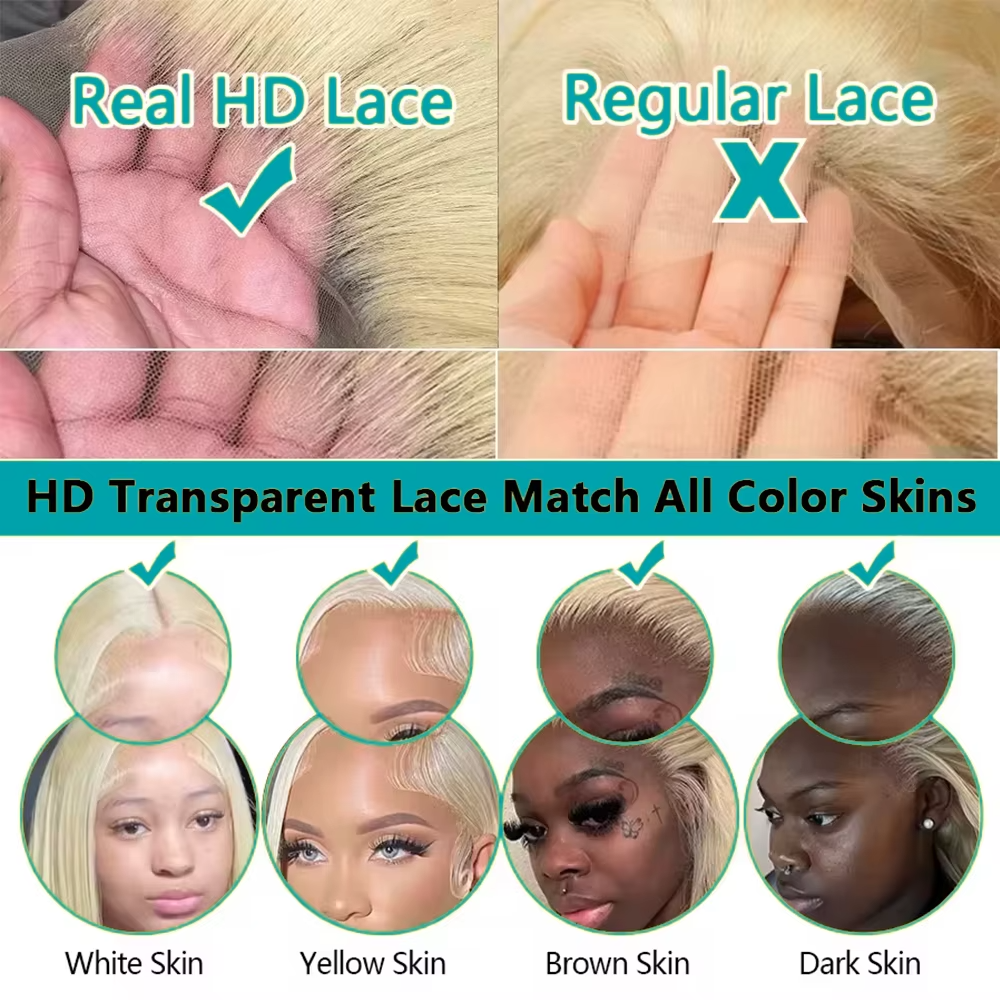 Noble Synthetic Lace Front Wigs For Women 38 Inch Straight Wig Lace Wig Ombre Blonde Lace Wigs Cosplay Straight Lace Front Wig additional view