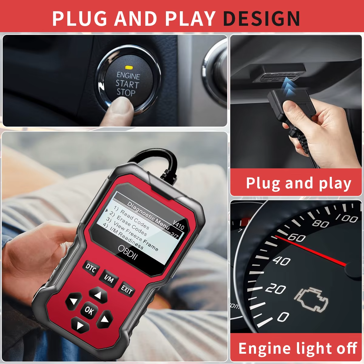 Car Obd2 Scanner Diagnostic Tool Code Reader Engine Fault Code Reader Scanner Can Diagnose All Obd Ii Protocol Cars since 1996 additional view