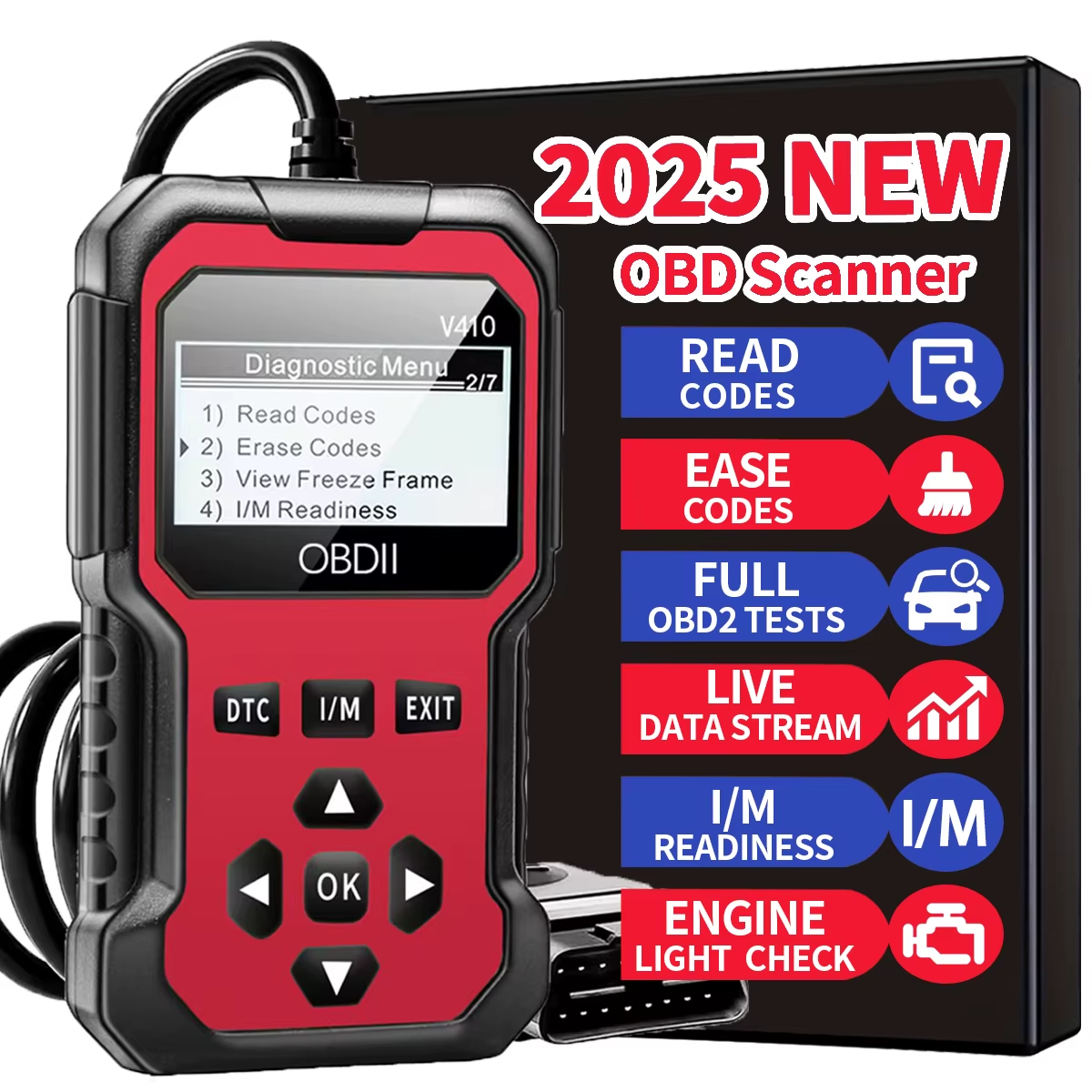 Car Obd2 Scanner Diagnostic Tool Code Reader Engine Fault Code Reader Scanner Can Diagnose All Obd Ii Protocol Cars since 1996 additional view